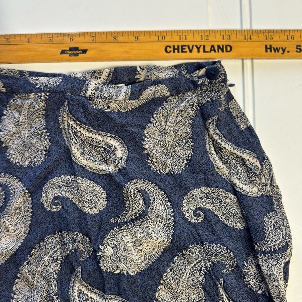 InWear Vintage Womens Size 6 Blue Paisley Maxi Skirt 100% Rayon - Picture 5 of 7